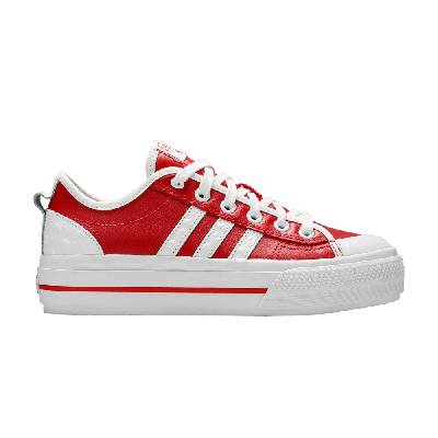 Pre-owned Adidas Originals Wmns Nizza Rf Platform 'heart Embossed - Scarlet' In Red