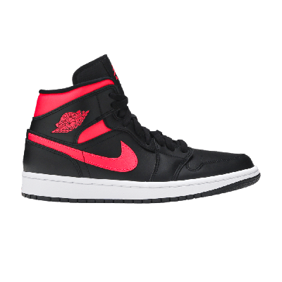 Pre-owned Air Jordan Wmns  1 Mid 'siren Red' In Black