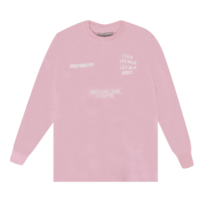 Pre-owned Anti Social Social Club X Neighborhood Long-sleeve T-shirt 'pink'