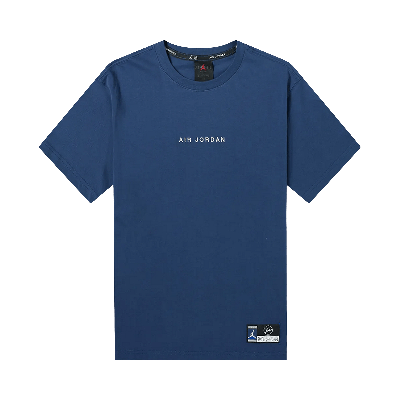 Pre-owned Air Jordan X Fragment T-shirt 'navy/sport Royal/white' In Blue