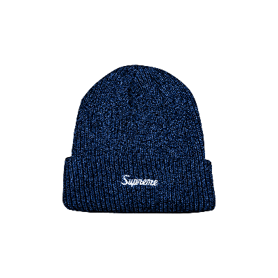Pre-owned Supreme Loose Gauge Beanie 'navy' In Blue