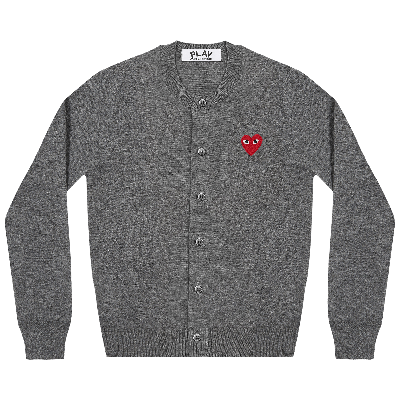 Pre-owned Comme Des Garçons Play Heart Cardigan 'grey'