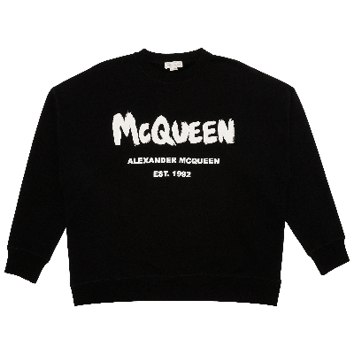 Pre-owned Alexander Mcqueen Graffiti Sweatshirt 'black/white'