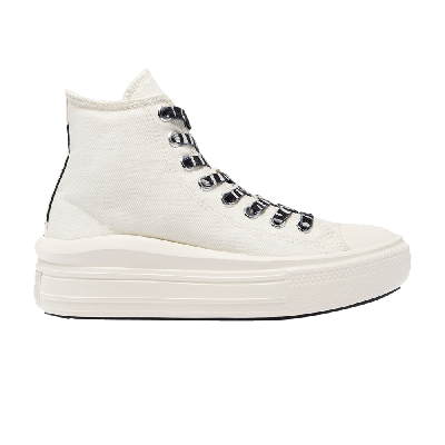Pre-owned Converse Wmns Chuck Taylor All Star Move High 'archive Print - Egret' In Cream
