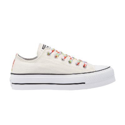 Pre-owned Converse Wmns Chuck Taylor All Star Platform Low 'floral Print - Egret' In Cream