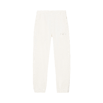 Shop Ganni Elasticated Pants 'egret' In White