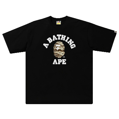 Pre-owned Bape Desert Camo College Relaxed Tee 'black/beige'