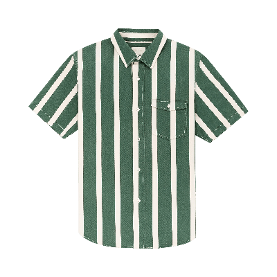Pre-owned Aimé Leon Dore Bold Stripe Short-sleeve Shirt 'botanical Green/pristine'