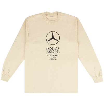 Pre-owned Kanye West Donda Listening Party Long-sleeve Tee 'beige' In Cream