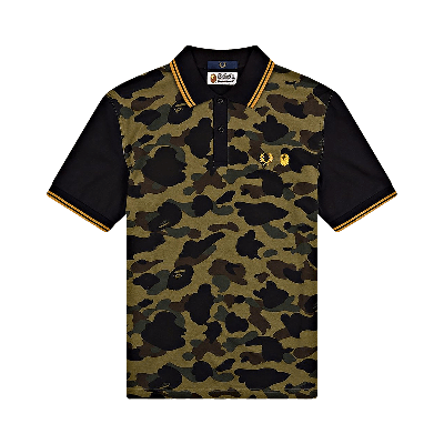 Pre-owned Bape X Fred Perry Polo Shirt 'green' In Multi-color