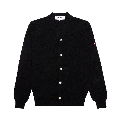 Pre-owned Comme Des Garçons Play Small Heart Cardigan 'black'