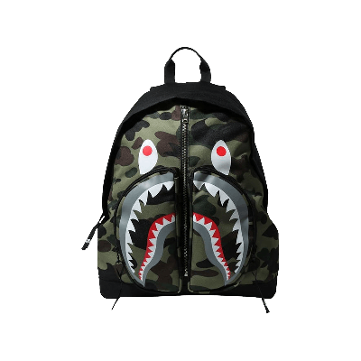 Pre-owned Bape 1st Camo Shark Daypack 'green'