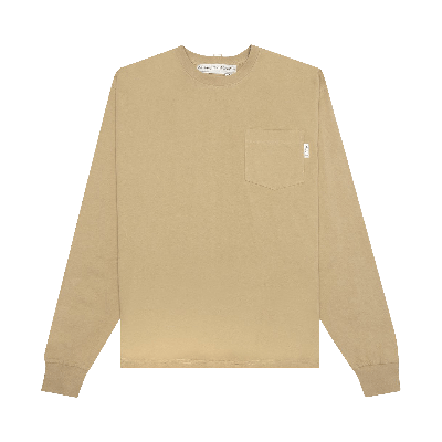 Pre-owned Advisory Board Crystals Long-sleeve Pocket Tee 'topaz' In Tan