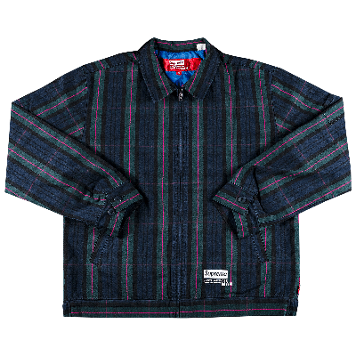 Pre-owned Supreme X Junya Watanabe X Comme Des Garçons Man Printed Work Jacket 'navy Plaid' In Blue
