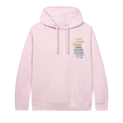 Pre-owned Anti Social Social Club Channel 747 Hoodie 'pink'