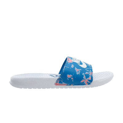 Pre-owned Nike Wmns Benassi Jdi Print Slide 'coral Nebula Blue Camo'