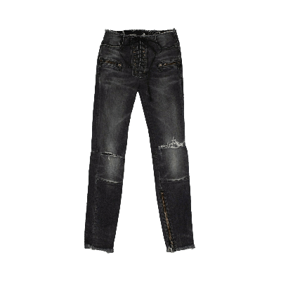 Pre-owned Ben Taverniti Unravel Project Unravel Project Denim Dark Lace-up Skinny Jeans 'black'