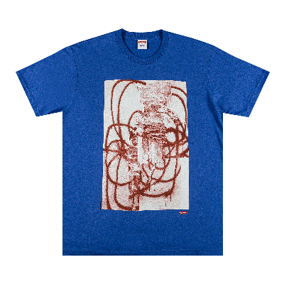 Pre-owned Supreme Kids'  X Christopher Wool 2001 Tee 'royal' In Blue