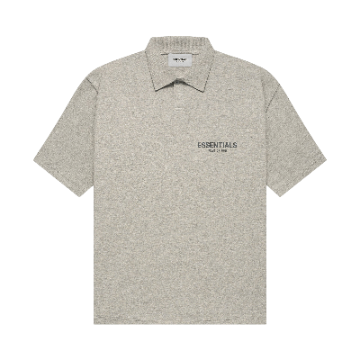 Pre-owned Essentials Fear Of God  Short-sleeve Polo 'dark Heather Oatmeal' In Grey