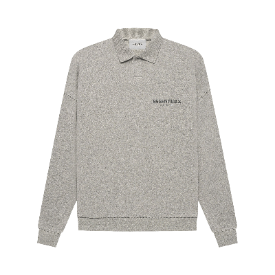 Pre-owned Essentials Fear Of God  Long-sleeve Polo 'dark Heather Oatmeal' In Grey