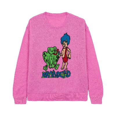 Pre-owned Brain Dead Buddies Sweater 'fuschia' In Pink