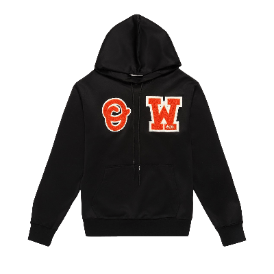 Pre-owned Off-white Patch Slim Hoodie 'black/orange'