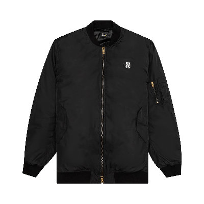 Pre-owned Raf Simons Bomber Jacket With Print And Badge 'black'