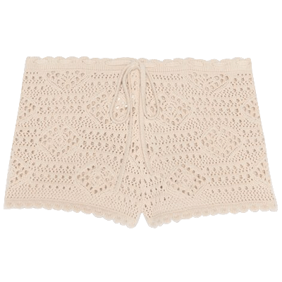 Pre-owned Saint Laurent Low Waisted Crochet Shorts 'naturel' In Cream