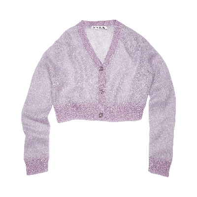Shop Acne Studios Cropped Cardigan 'lilac Purple'