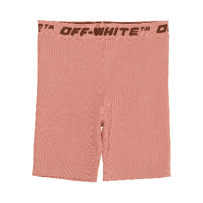 Pre-owned Off-white Logo Band Shorts 'nude' In Tan