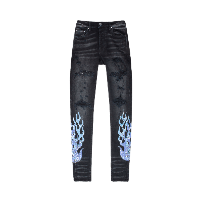 Pre-owned Amiri Bandana Flame Jean 'aged Black Blue'