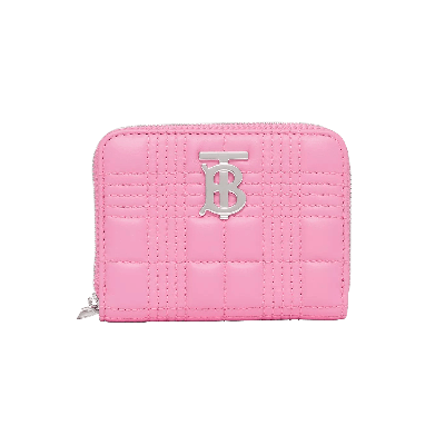 Pre-owned Burberry Quilted Lola Zip Wallet 'primrose Pink'