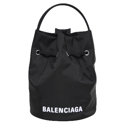 Pre-owned Balenciaga Wheel Drawstring Xs Bucket Bag 'black/white'