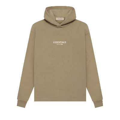 Pre-owned Essentials Fear Of God  Relaxed Hoodie 'oak' In Green
