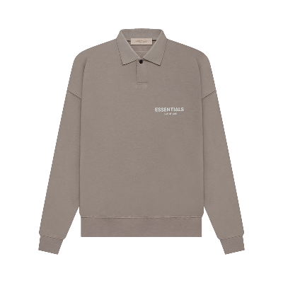 Pre-owned Essentials Fear Of God  Long-sleeve Polo 'desert Taupe' In Grey