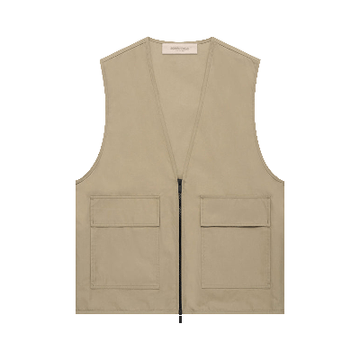 Pre-owned Essentials Fear Of God  Work Vest 'oak' In Green