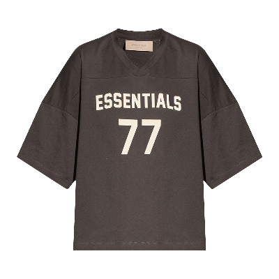 Pre-owned Essentials Fear Of God  Football Tee 'iron' In Black