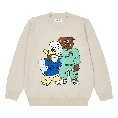 Pre-owned Palace Dog And Duck Knit 'cream'