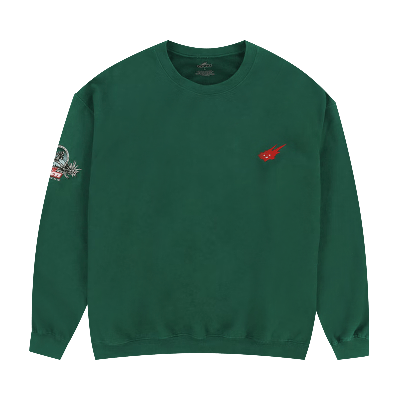 Pre-owned Cactus Jack By Travis Scott Cacti Icon Heritage Crewneck 'forest Green'