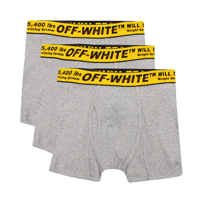 Pre-owned Off-white Classic Industrial Tripack Boxers 'melange Grey'
