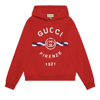 Pre-owned Gucci Firenze 1921 Hooded Sweatshirt 'red'