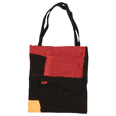 Pre-owned 424 Plaid Tote Bag 'black/red' In Multi-color