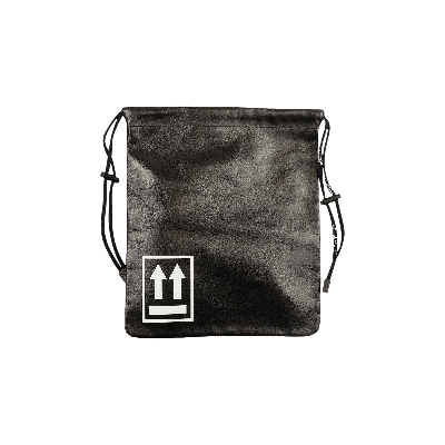 Pre-owned Off-white Leather Drawstring Bag 'black'