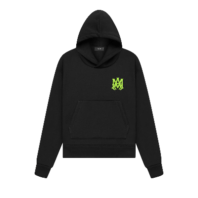 Pre-owned Amiri Ma Logo Hoodie 'black/lime'