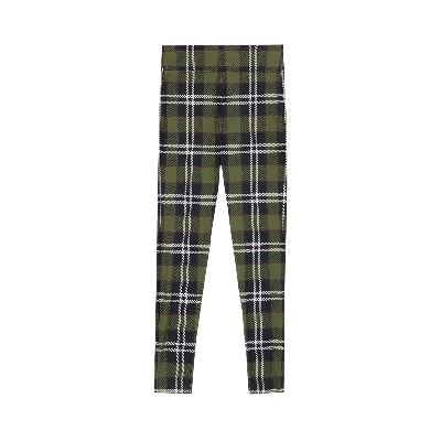Pre-owned Burberry Tully Check Leggings 'dark Olive' In Green