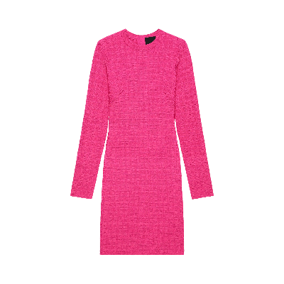 Pre-owned Givenchy 4g Allover Knitted Dress 'fuchsia' In Pink