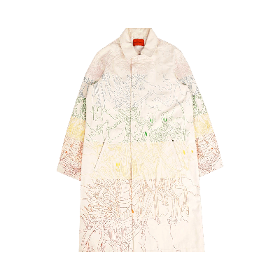 Pre-owned Who Decides War Roygbiv Four Horsemen Trenchcoat 'cream/multicolor' In White