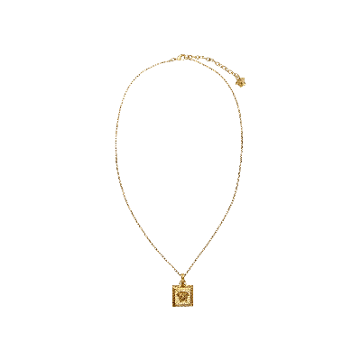 Shop Versace Medusa Square Necklace 'gold'