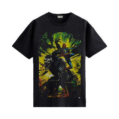 Pre-owned Kith For Spider-man Venom Battle Vintage Tee 'black'