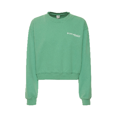 Pre-owned Sporty And Rich Sporty & Rich Disco Cropped Crewneck 'kelly' In Green